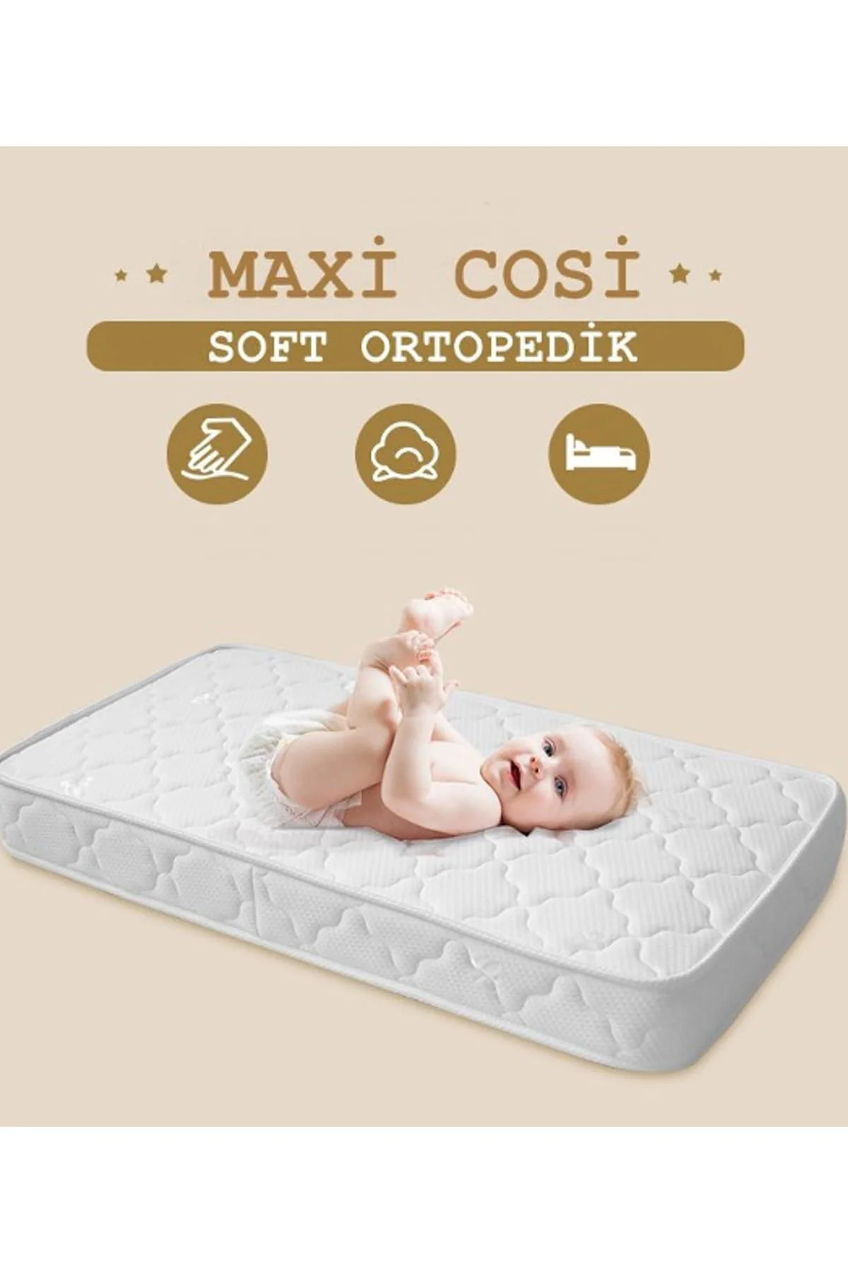 تشک سفید مردانه و زنانه فنری ارتوپدی 80x180 سانتی متری پنبه ای شیرین Maxi Cosi لوکس Maxi-Cosi