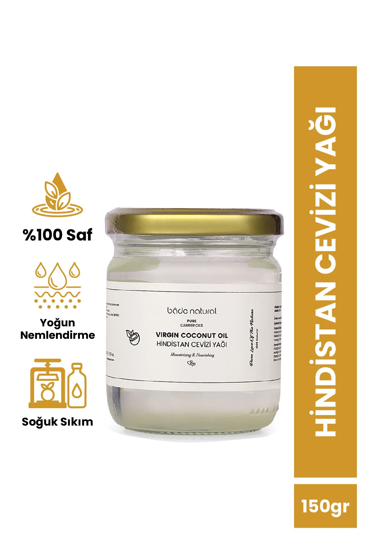 روغن نارگیل خالص 150 گرمی با روش سرد از بادا ناتورال Bade Natural