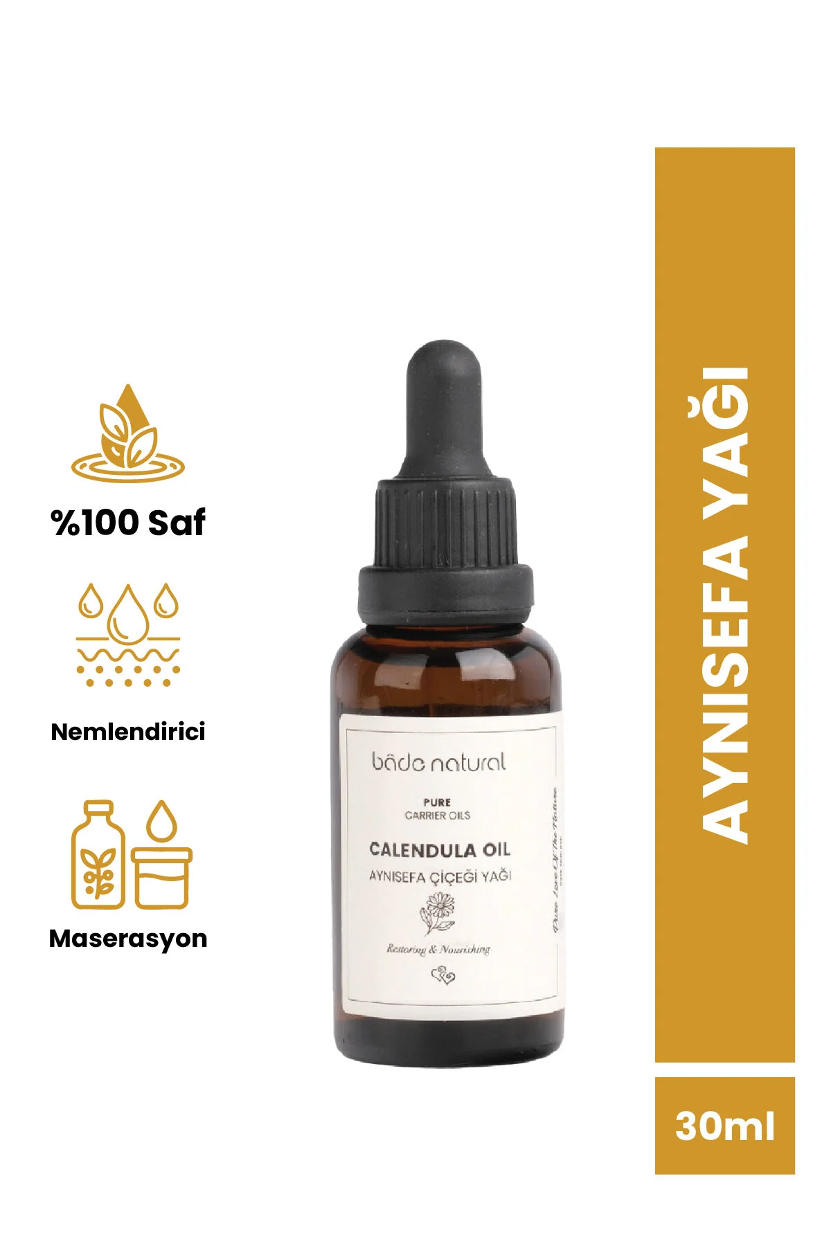 روغن مراقبتی کالاندولا 100% خالص 30 میل Bade Natural