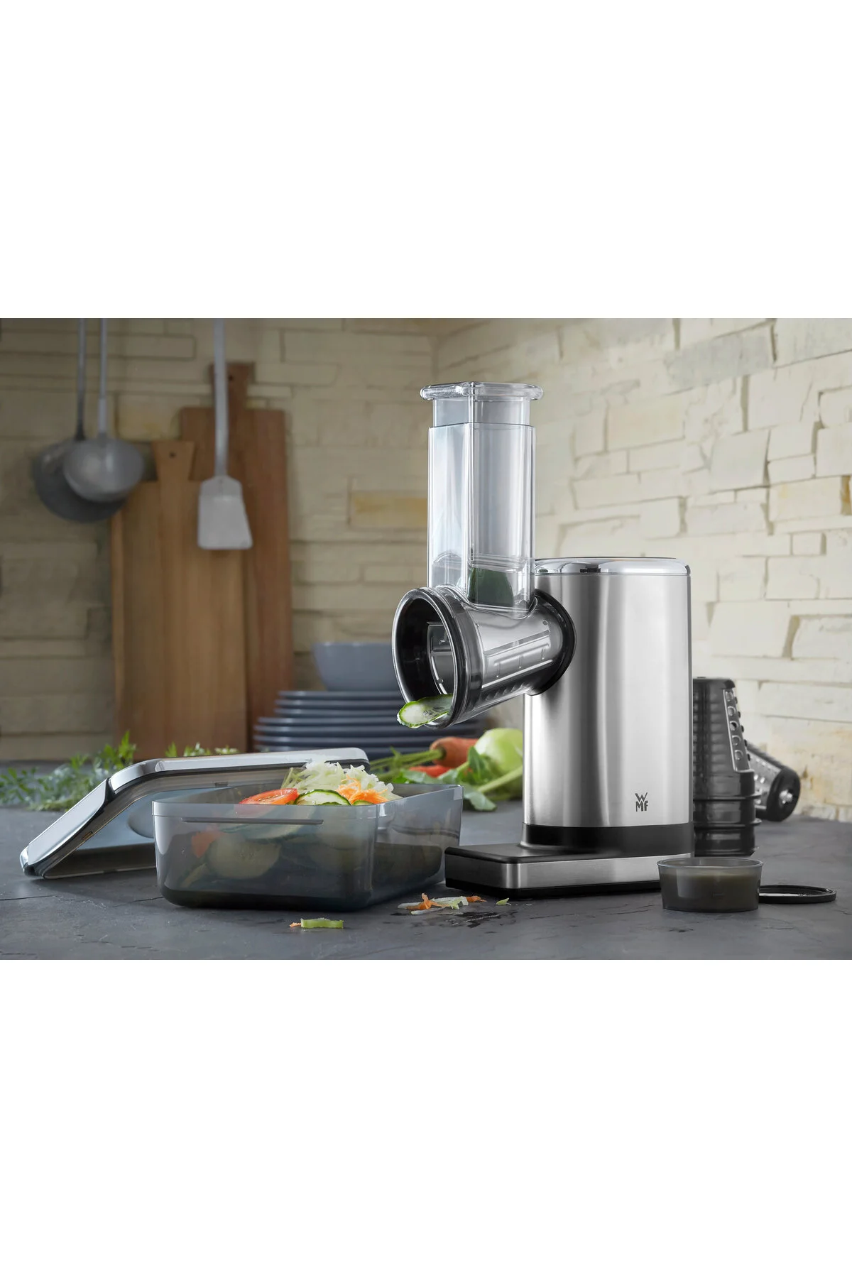 خردکن و غذا ساز KITCHENMINIS SALAD TO GO فولادی نقره ای برقی RAQUE 150 W Wmf