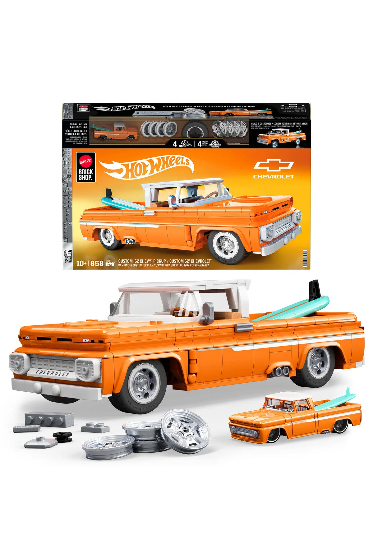 لگو و اسباب بازی های ساخت محور BRICK SHOP™ HOT WHEELS® ELITE SERIES سفارشی '62 CHEVY PICKUP 858 قطعات برای کلکسیونرها JFT20 از ترکیه Mattel