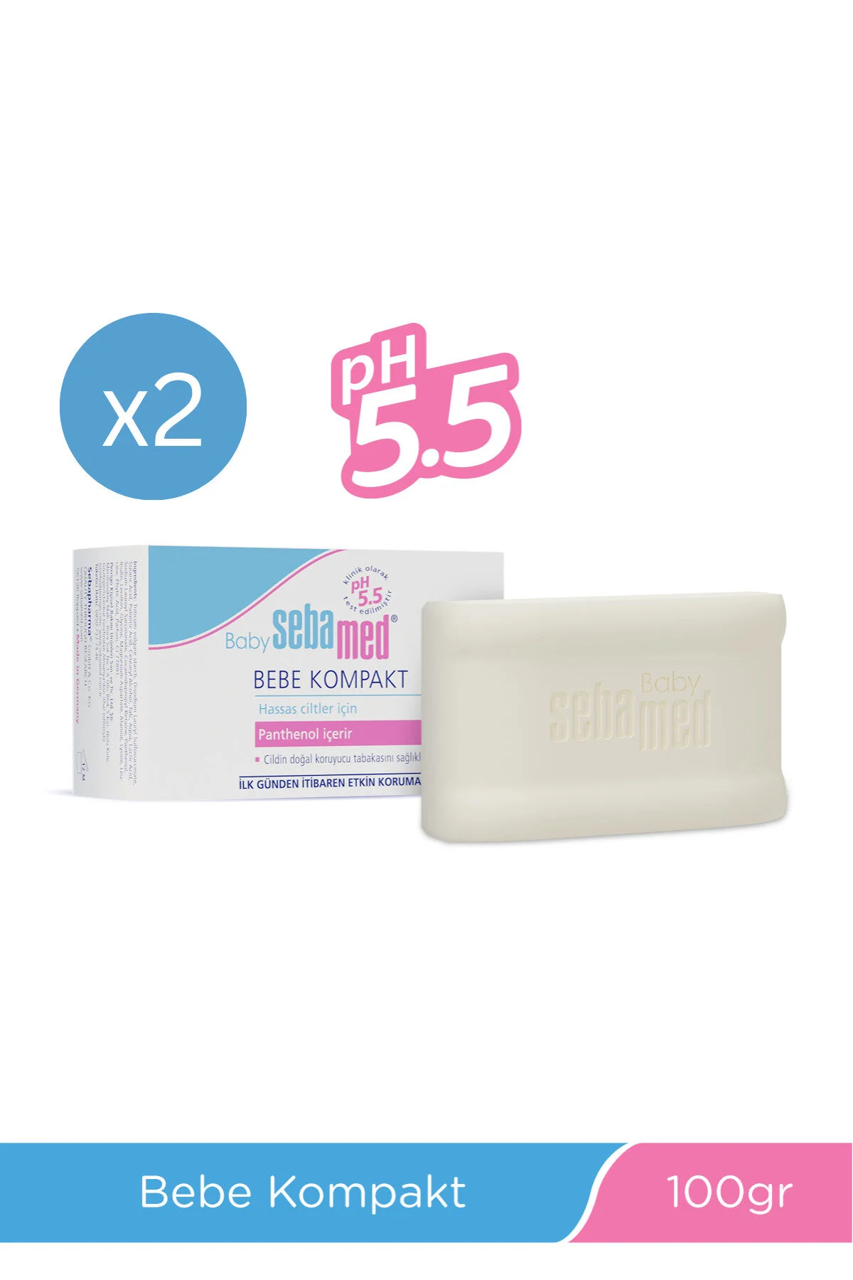 صابون بچه پسرانه و دخترانه بچگانه نوار تمیز کردن جمع جور کودک 100 گرم X 2 قطعه Sebamed