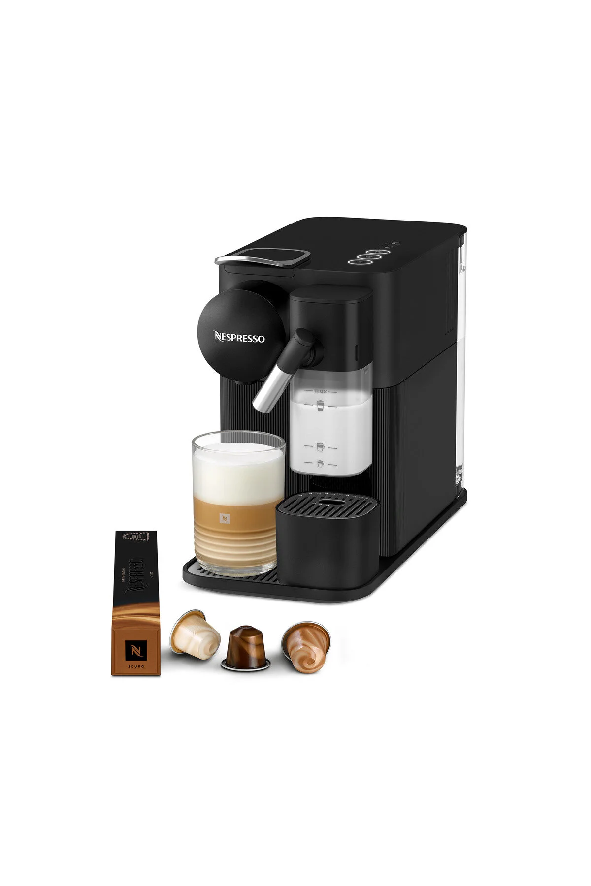 دستگاه اسپرسو و کاپوچینو مشکی F121 ONE شیر حل شده سیاه Nespresso