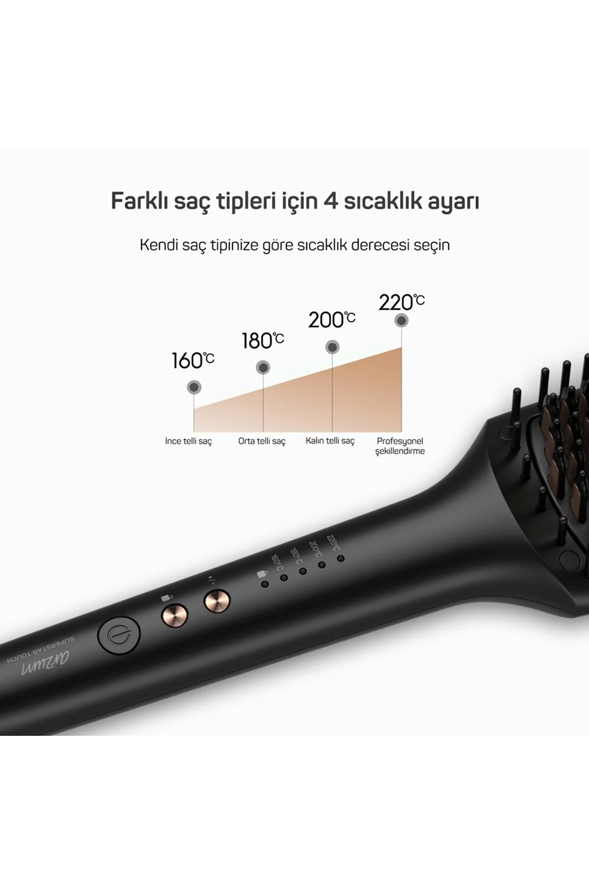 اتو مو سیاه و حالت دهنده ی Ar5068 Superstar Touch Hair Brush مشکی 5226Er Arzum