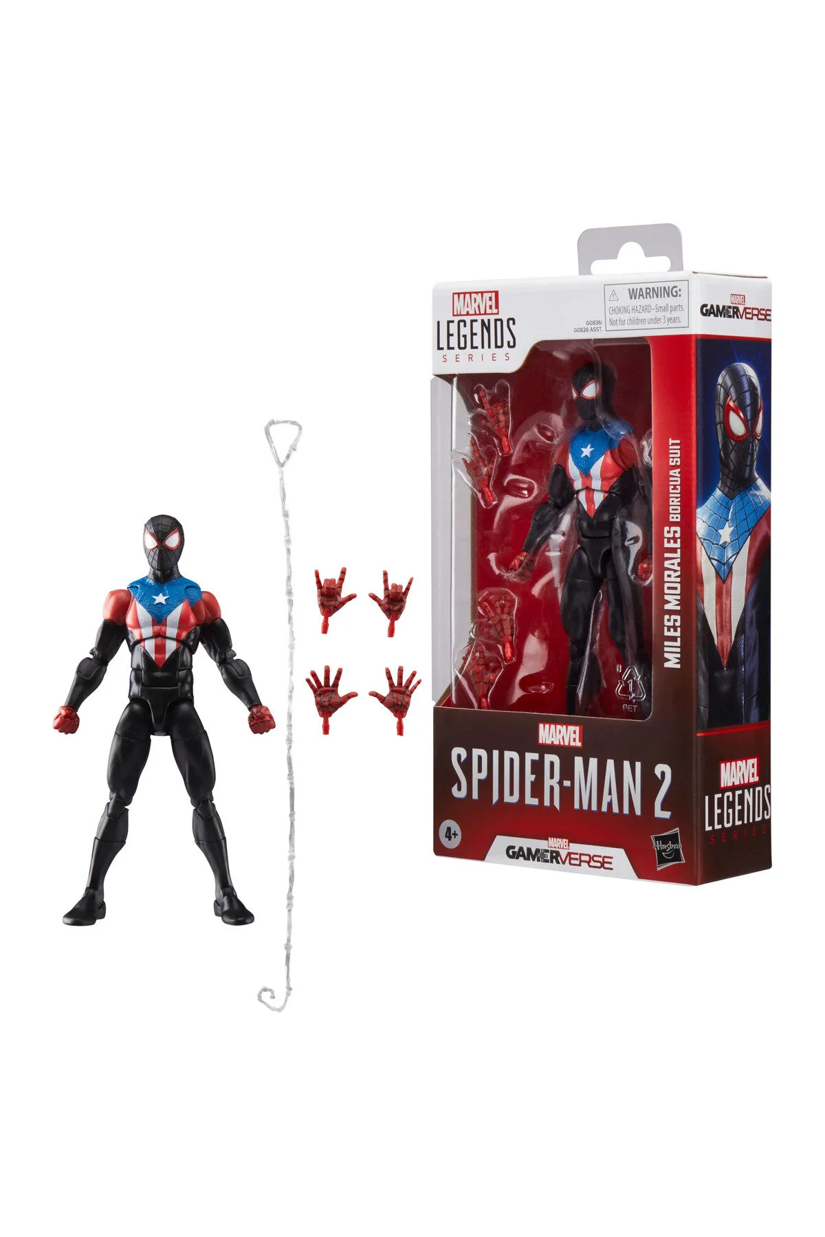 اسباب بازی های فیگور دیگر MARVEL LEGENDS GAMERVERSE MILES MORALES BORICUA SUIT ویدیویی SPIDER MAN 2 اکشن Hasbro