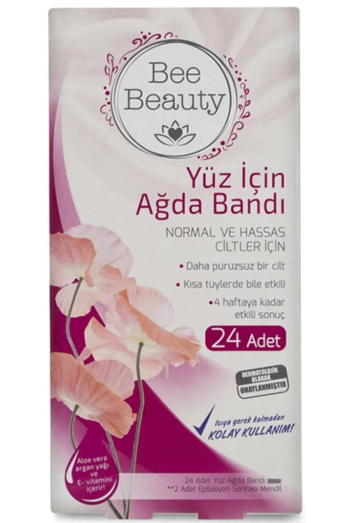 باند موم صورت ۲۴ عددی مناسب برای اپیلاسیون و حذف موهای زائد بی بیوتی Bee Beauty