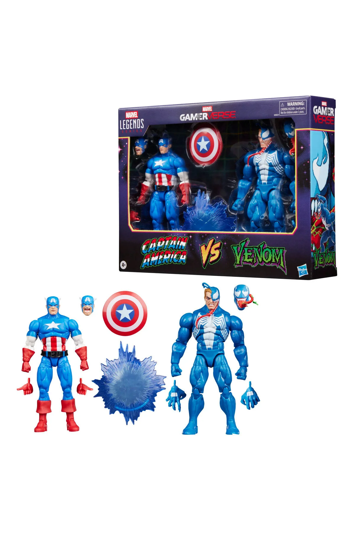 اسباب بازی های فیگور دیگر MARVEL LEGENDS GAMERVERSE CAPTAIN AMERICA VS VENOM ویدئویی یکپارچهسازی با سیستمعامل مجموعه دو اکشن Hasbro