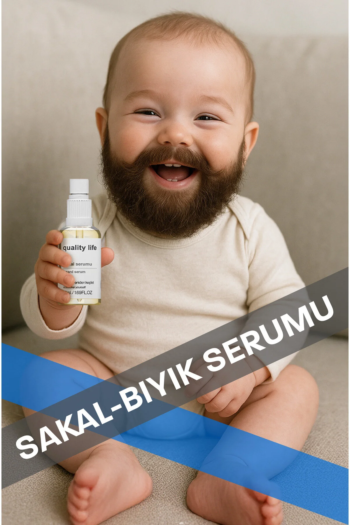 سرم و روغن موی مردانه با کیفیت برای تقویت و رشد ریش و سبیل 50 میلی لیتر Quality Life
