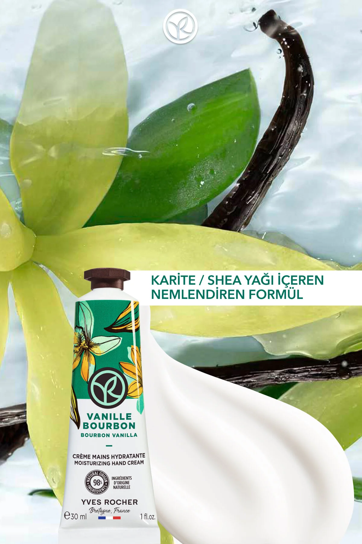 Yves Rocher کرم مرطوب کننده دست با رایحه خوشبو و عجیب وانیل 30 میل