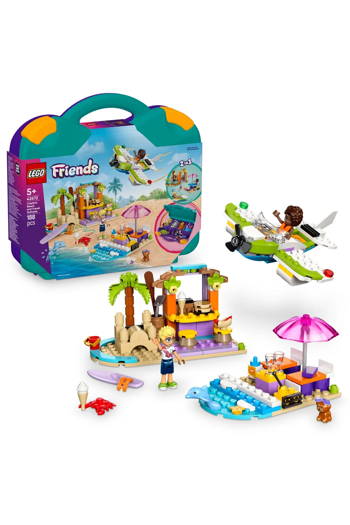 لگو دوستان خلاق ساحل چمدان سفر 42672 اورجینال LEGO