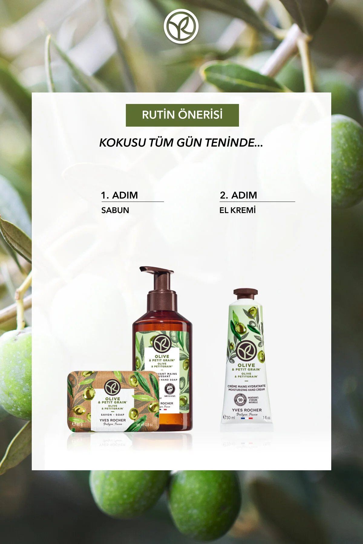 Yves Rocher کرم مرطوب کننده دست حاوی پرتقال زیتون طراوت دهنده 30ml