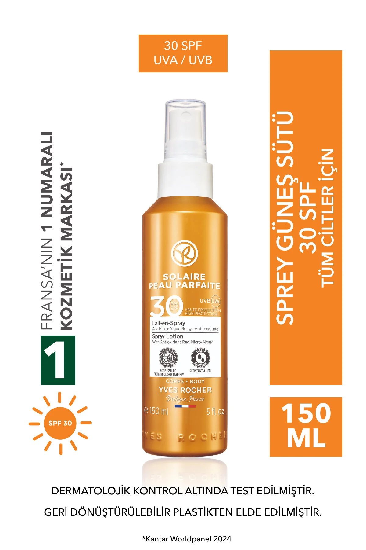 اسپری ضد آفتاب بدن SPF 30 سولار پو پارفت 150 میلی لیتر 32276 ایوروشه Yves Rocher