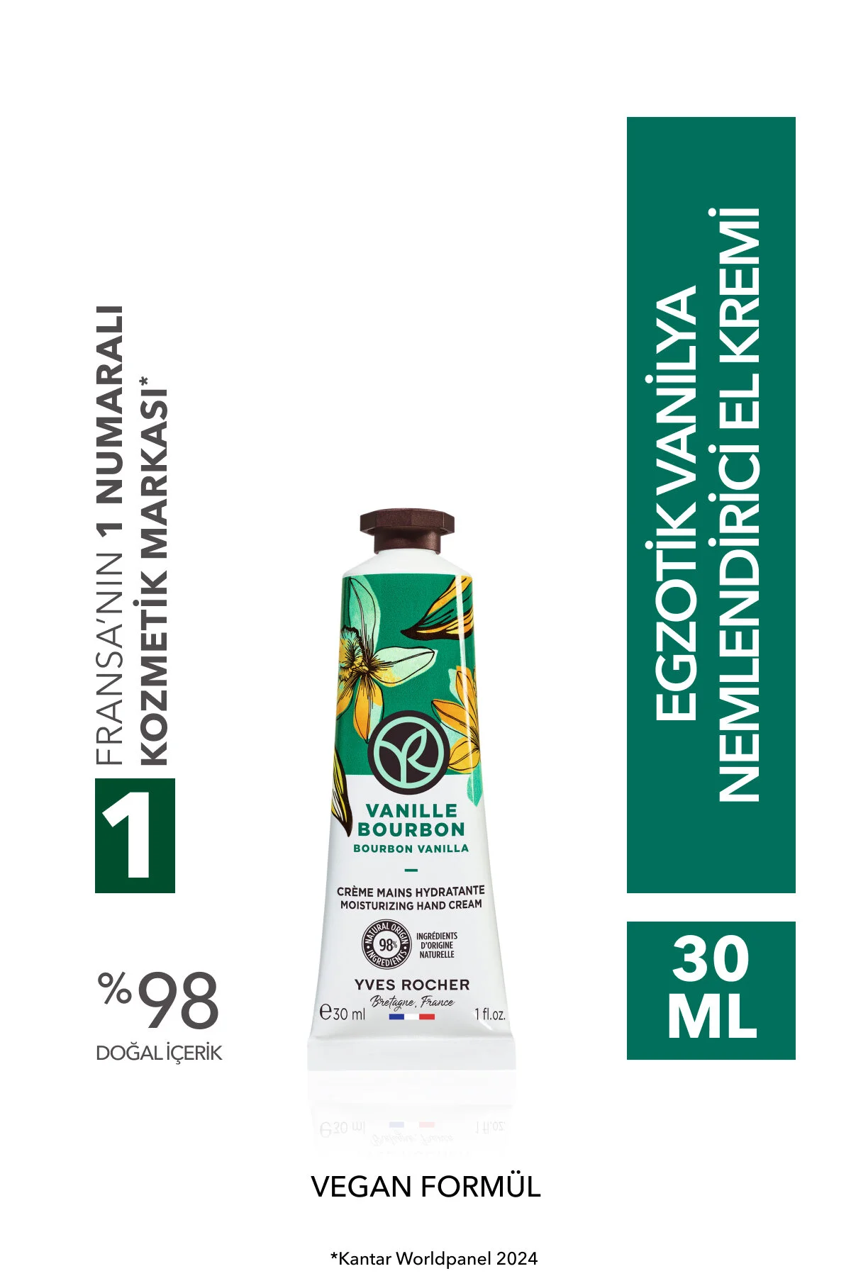 Yves Rocher کرم مرطوب کننده دست با رایحه خوشبو و عجیب وانیل 30 میل