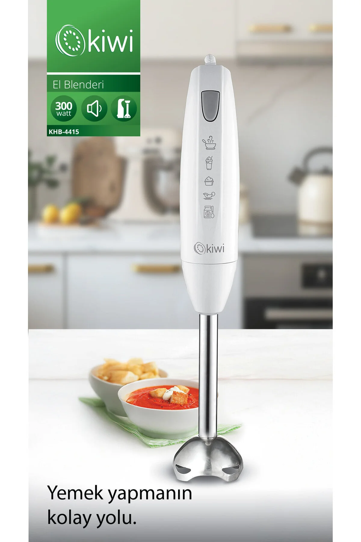 ست مخلوط کن دستی KHB 4415 استیک 300 وات سفید اورجینال Kiwi