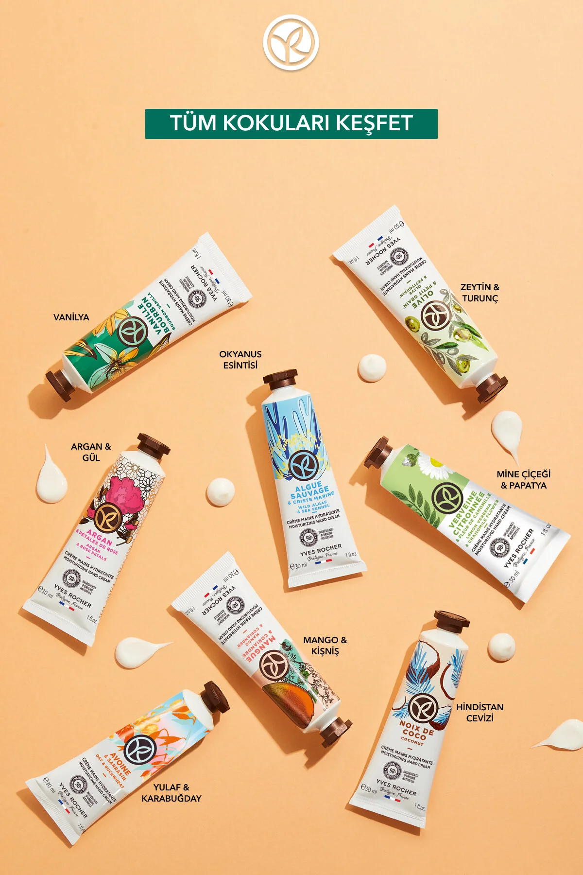 Yves Rocher کرم مرطوب کننده دست با رایحه خوشبو و عجیب وانیل 30 میل