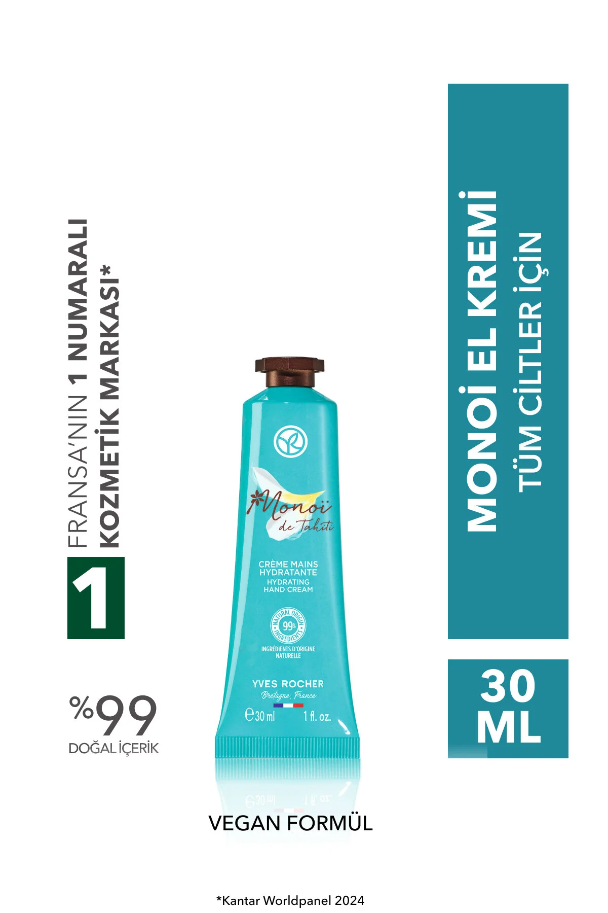 Yves Rocher کرم دست مرطوب کننده و خوشبو کننده Monoi رایحه مونوی 30میل