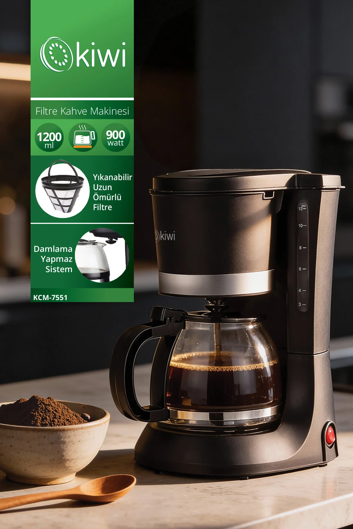 قهوه ساز فیلتری فیلتر KCM 7551 اورجینال Kiwi