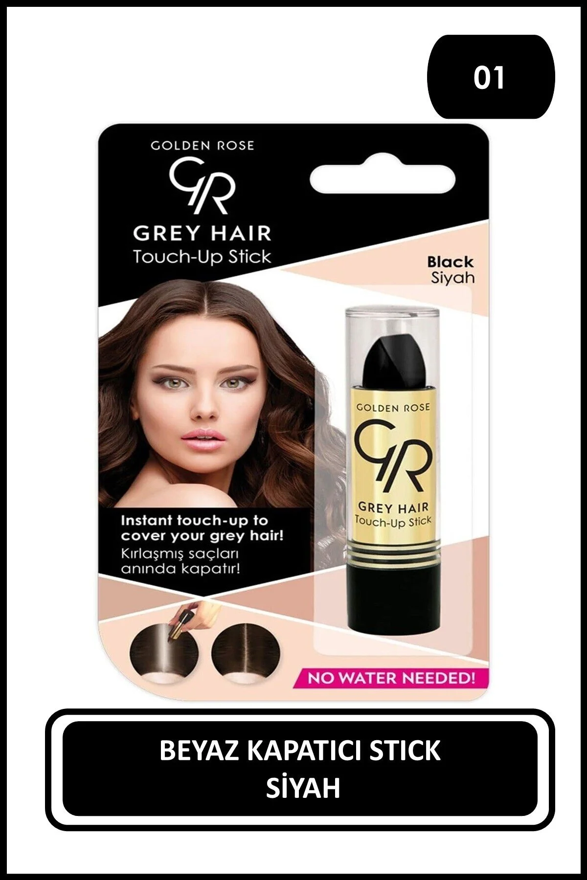 استیک پوشاننده موهای سفید رنگ مشکی گلدن رز Golden Rose