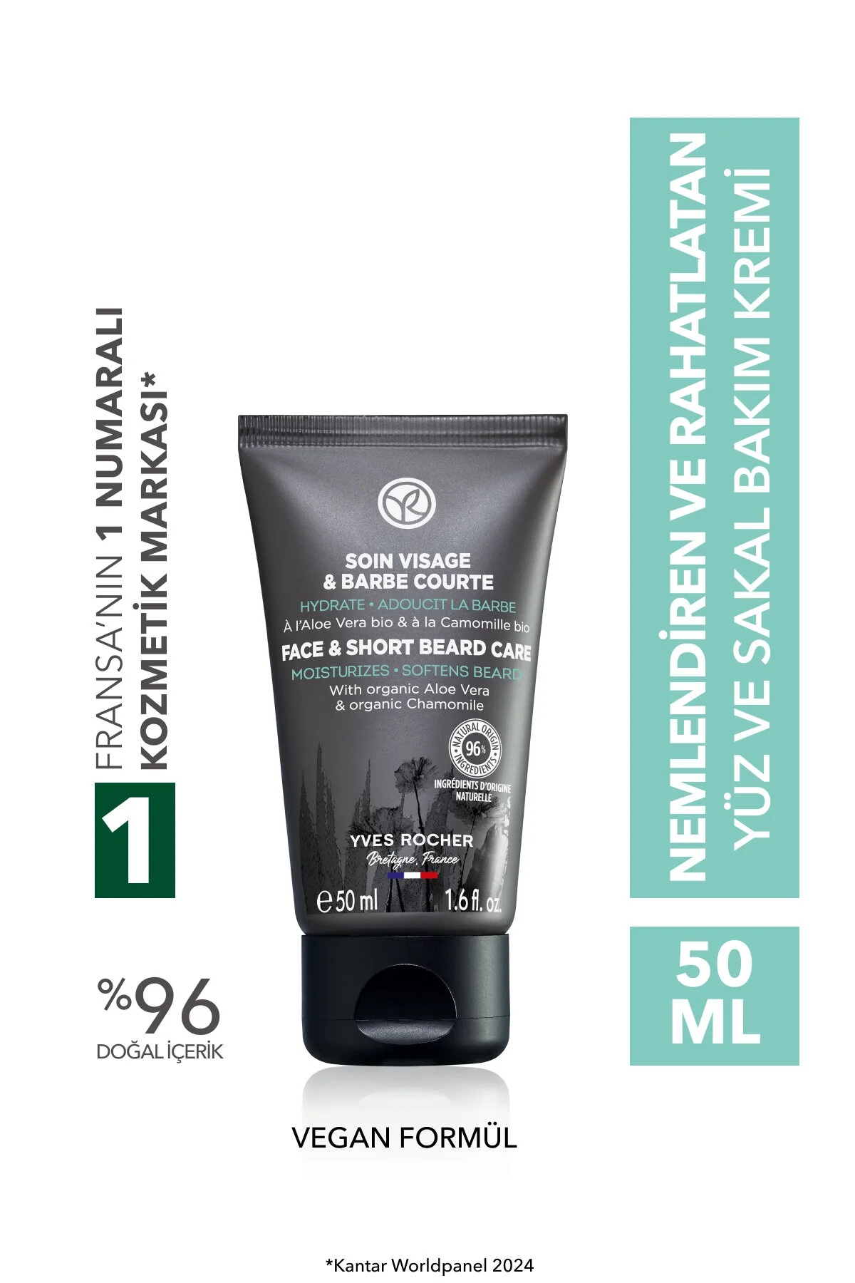 Yves Rocher ژل بعد از اصلاح مرطوب کننده و تسکین دهنده مراقبت از صورت و ریش 50 میل