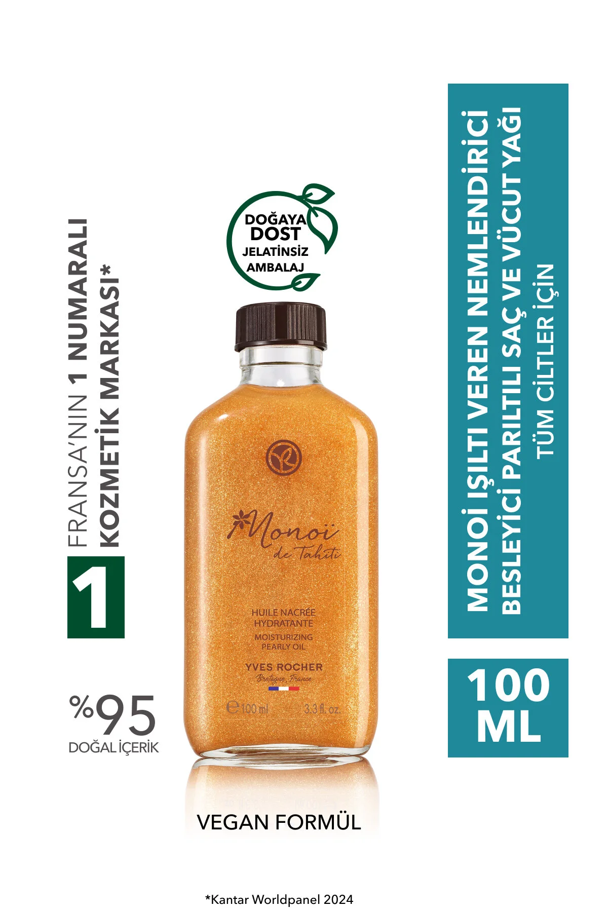 Yves Rocher روغن درخشان مو و بدن مونوآی 100 میلی لیتر