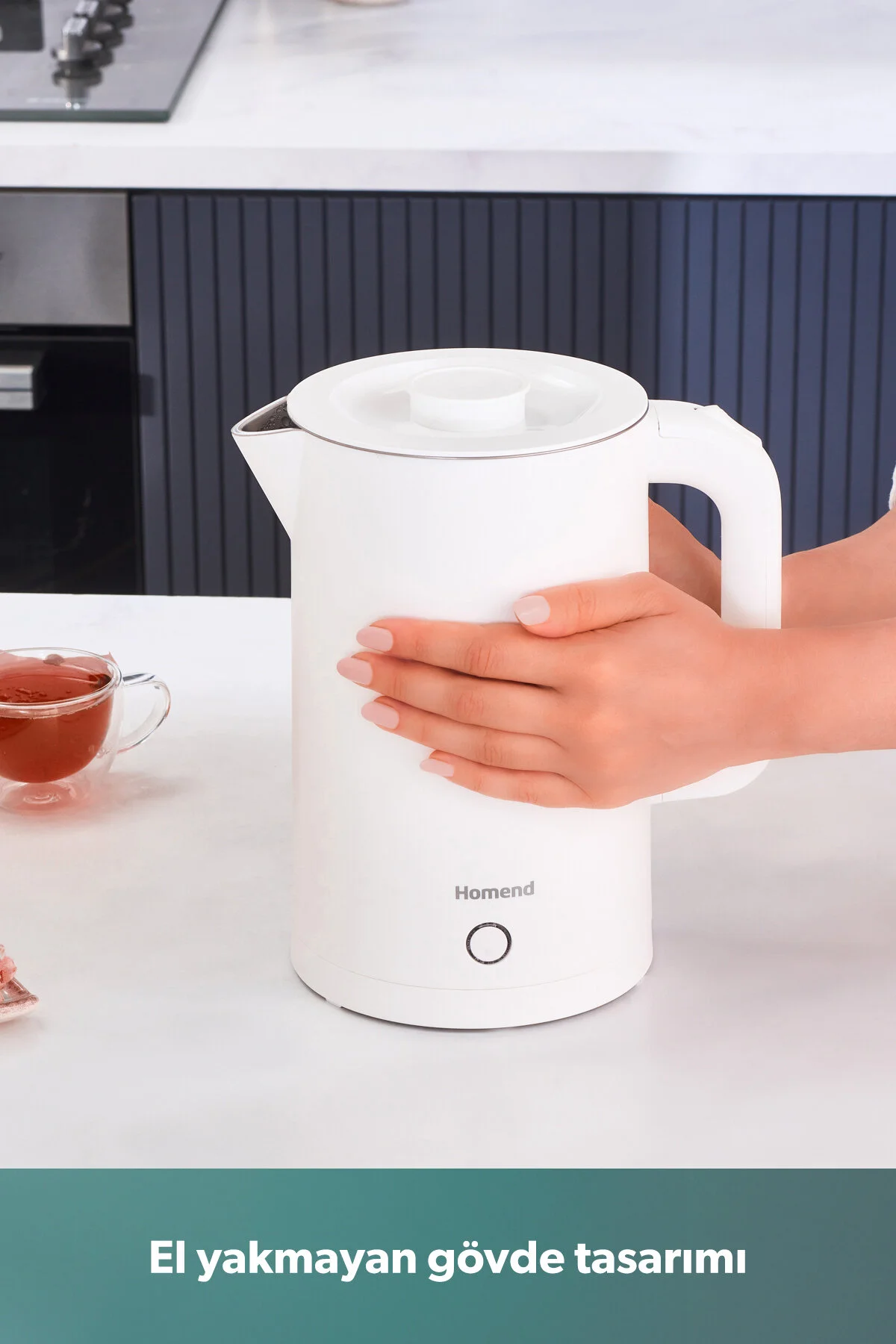کتری برقی و گرم کن آب سفید Heatrow Cooltoch 1618H فولاد ضد زنگ بدون دست بدن آبگرمکن  HOMEND