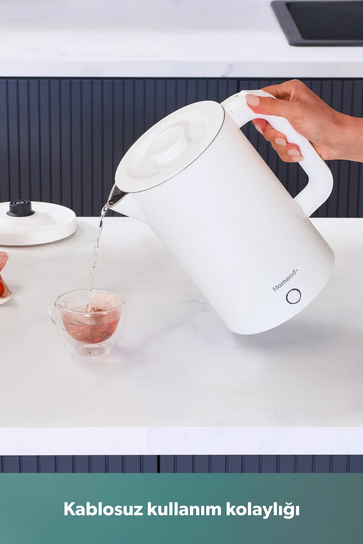کتری برقی و گرم کن آب سفید Heatrow Cooltoch 1618H فولاد ضد زنگ بدون دست بدن آبگرمکن  HOMEND