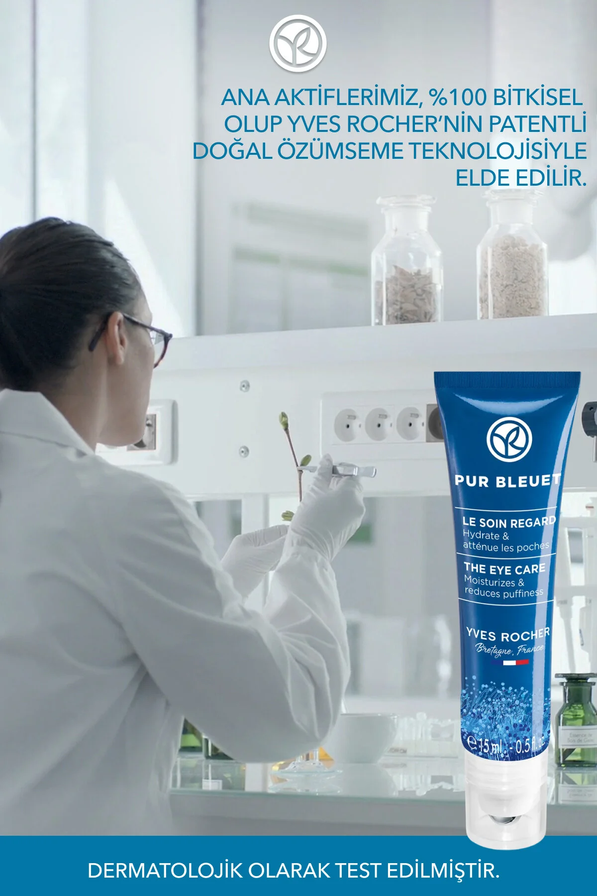 Yves Rocher سرم ضد پف دور چشم Pur Bleuet برای تمام پوست 15 میل