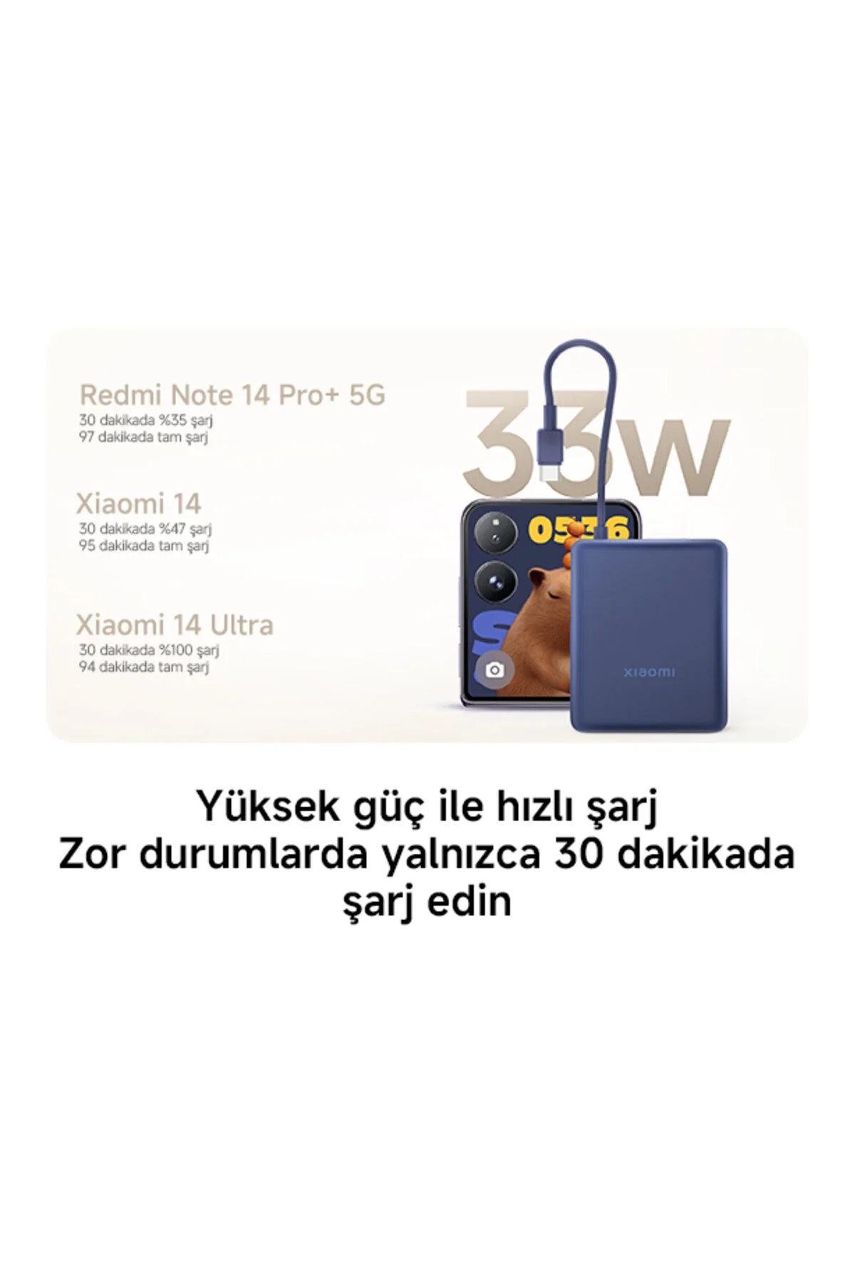 پاوربانک کابل داخلی پرسرعت 10000MAH 33W شیائومی طراحی فشرده اورجینال Xiaomi