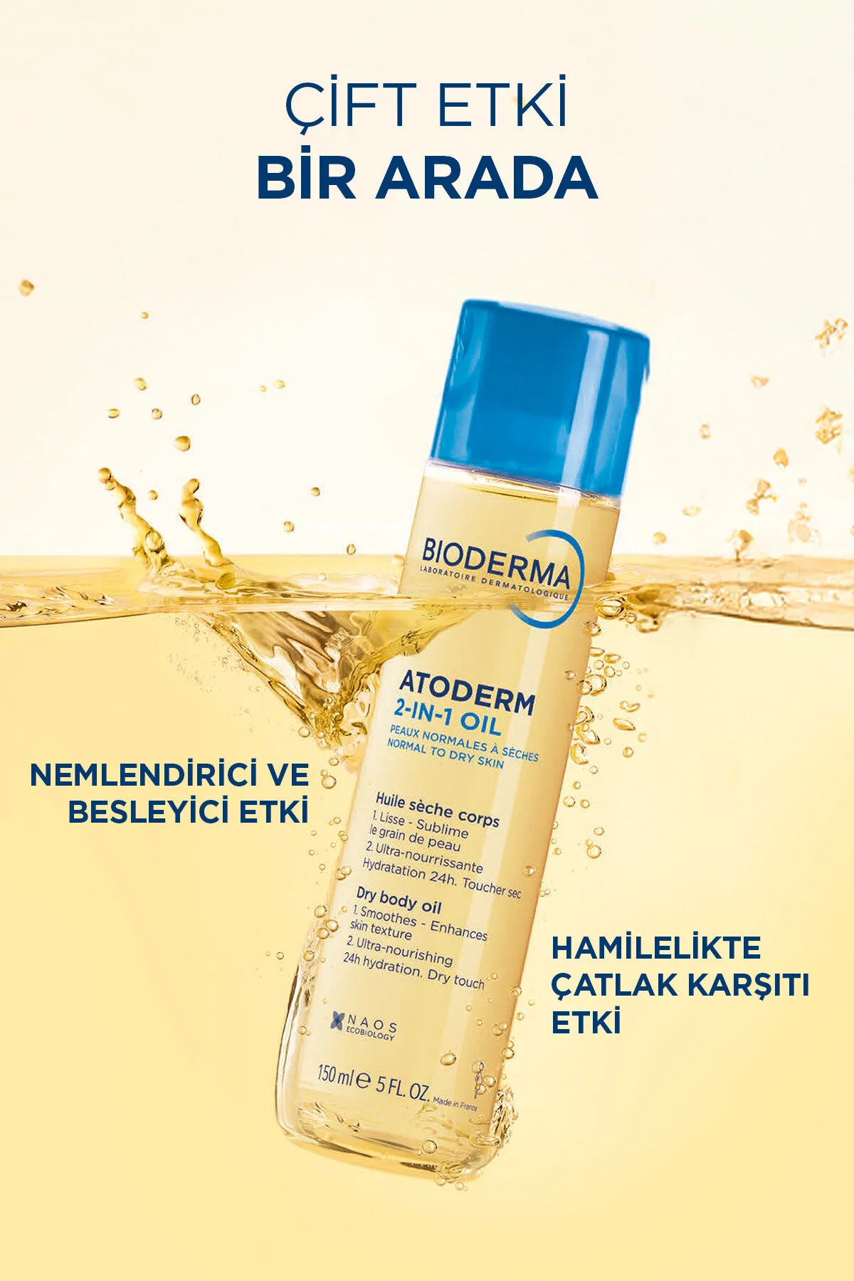 Bioderma روغن مراقبت از پوست 2 در 1 برای آمادگی ترکهای بارداری