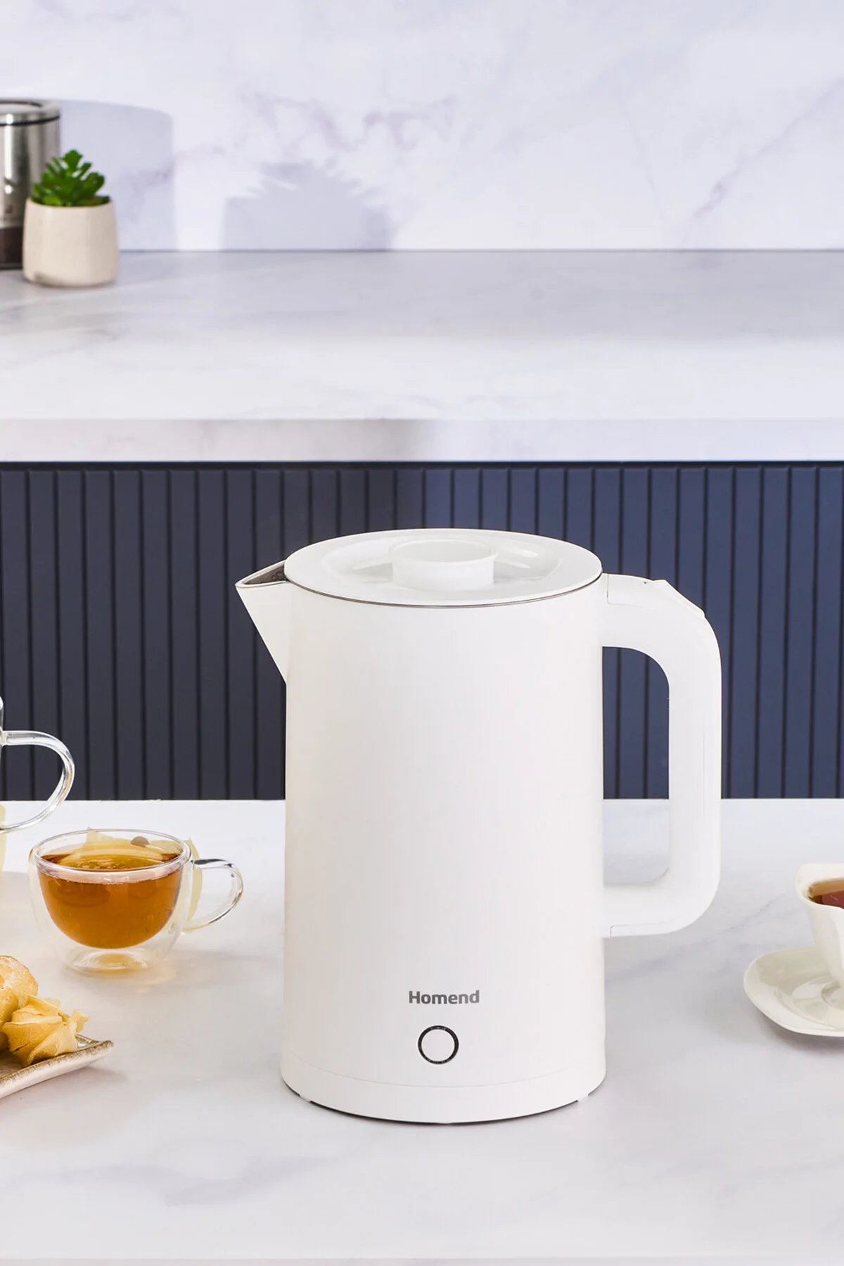 کتری برقی و گرم کن آب سفید Heatrow Cooltoch 1618H فولاد ضد زنگ بدون دست بدن آبگرمکن  HOMEND