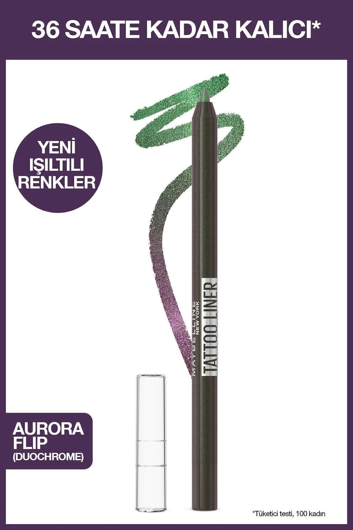 مداد چشم ژلی لاینر تاتو 823 آورورا فلیپ میبلین Maybelline New York