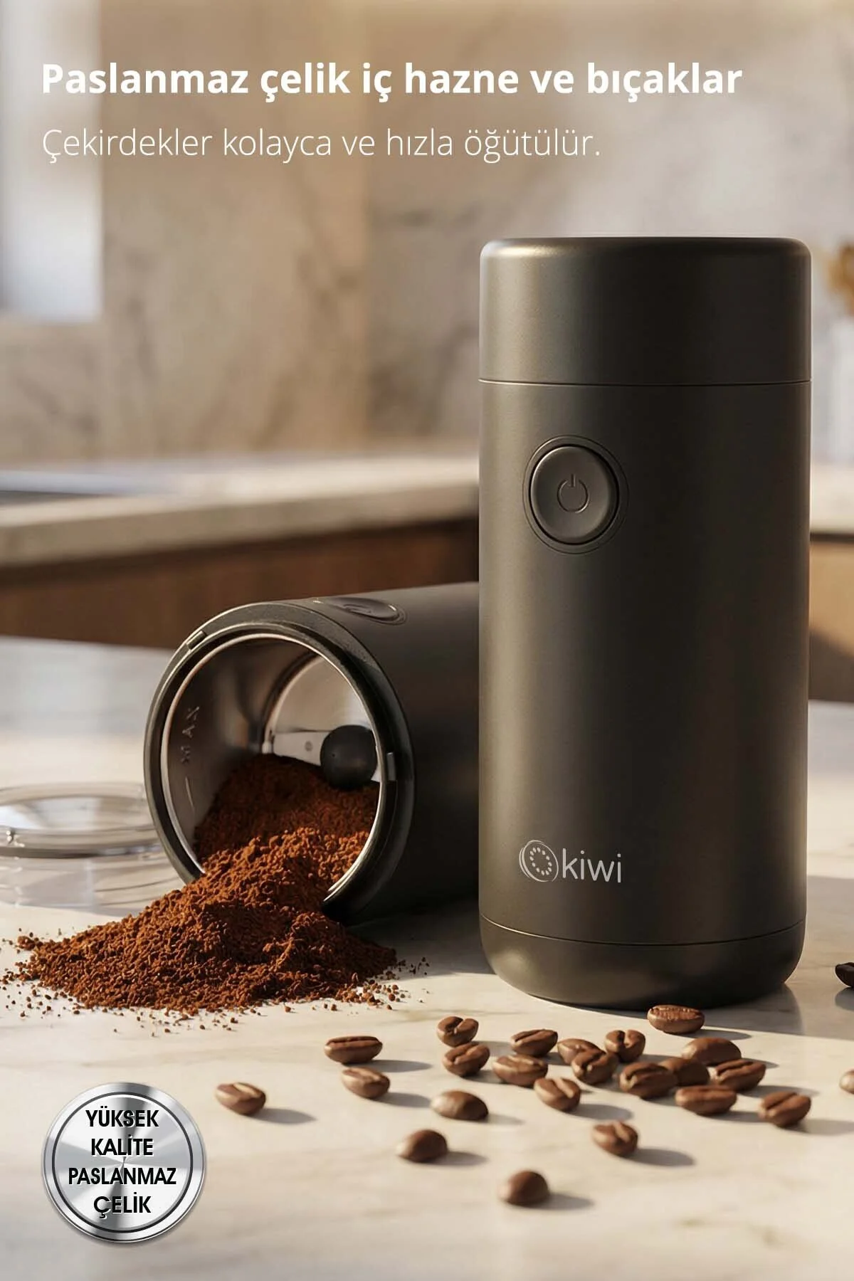 آسیاب قهوه الکترونیکی و ادویه مشکی KSPG 4820 اورجینال Kiwi