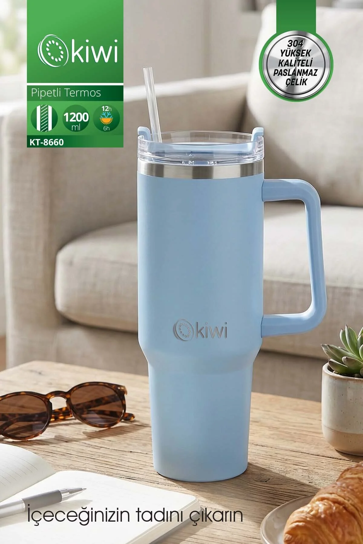 فلاسک فنجان قمقمه KT 8660 با نی 1.2 لیوان اورجینال Kiwi