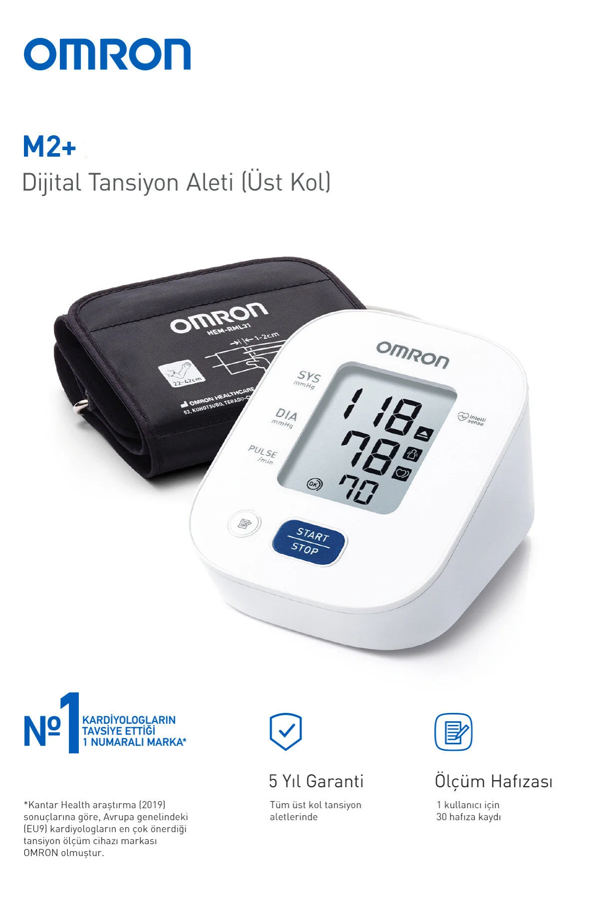 فشارسنج اندازه گیری M2+ 30 با یک بازوی فوقانی گسترده حافظه دستگاه فشار خون دیجیتال HEM 7146 E Omron