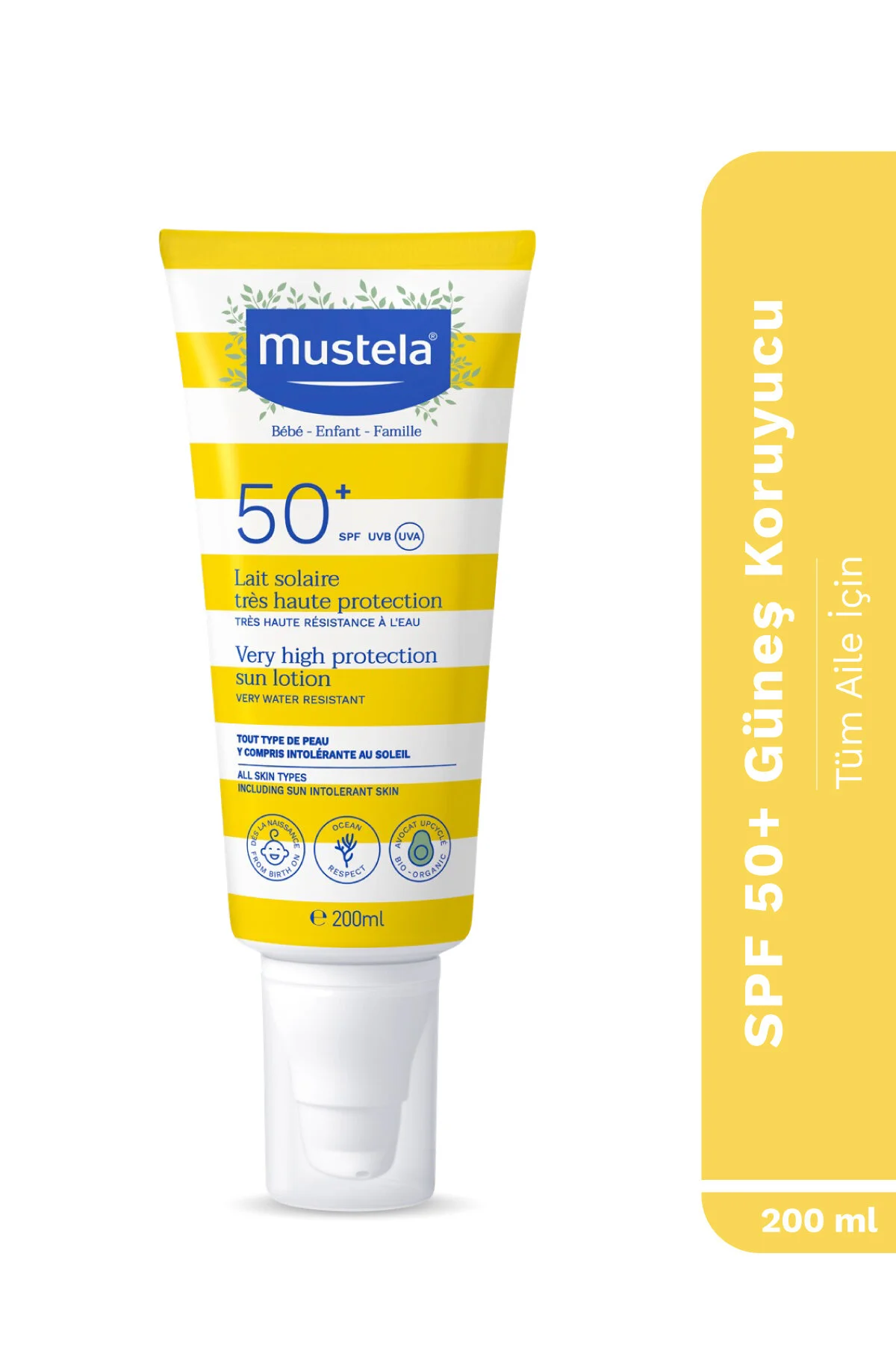 Mustela لوسیون ضد آفتاب با SPF 50+ حفاظت بسیار بالا 200 میلی لیتر