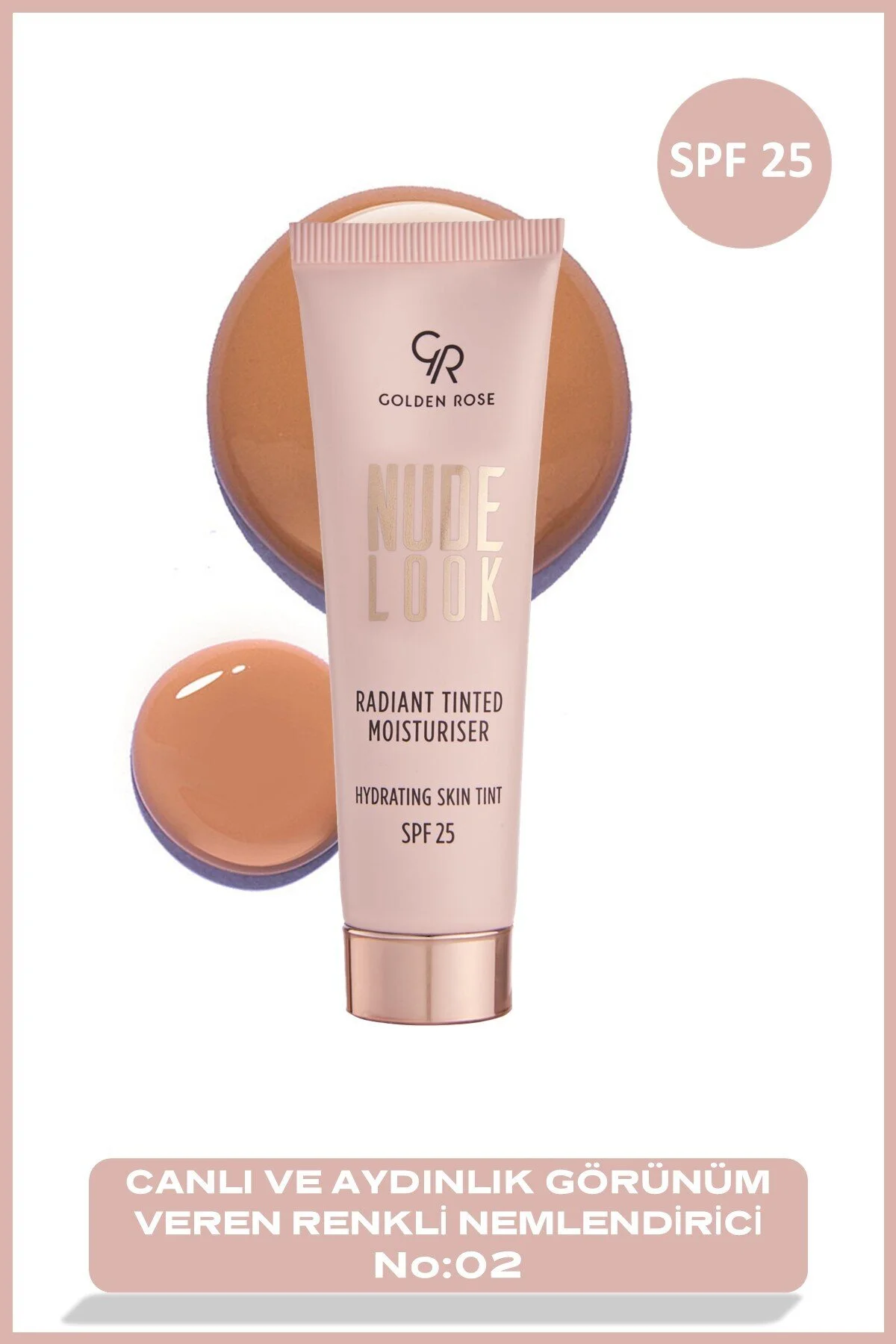 مرطوب کننده رنگی مدل Node Look شماره 02 گلدن رز Golden Rose