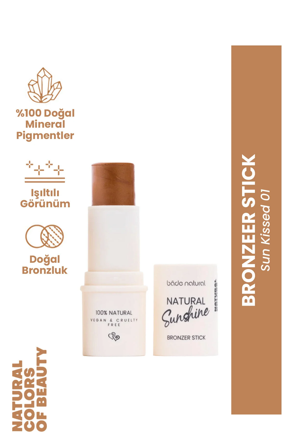 رژگونه برنزر استیک SUN KISSED 01 100% طبیعی Bade Natural