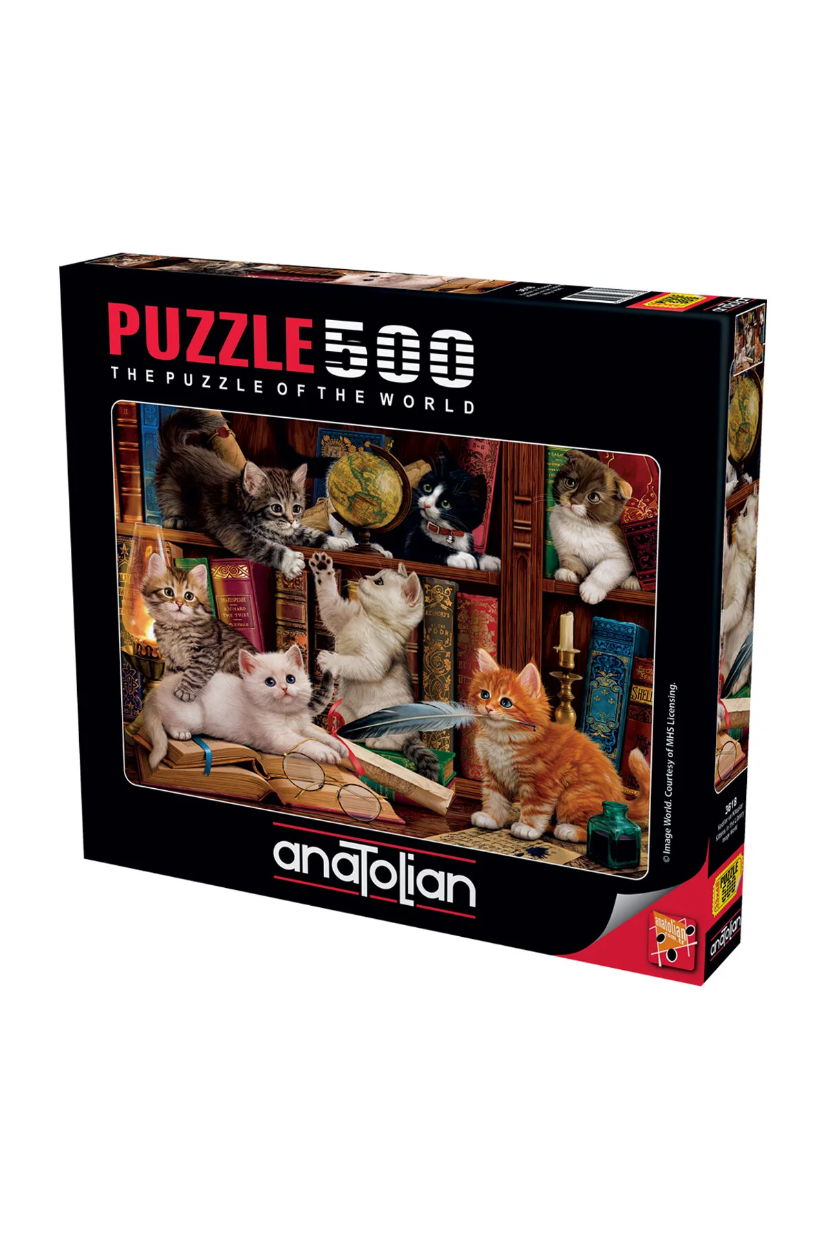 پازل ۵۰۰ قطعه آناطولی گربه‌ها و کتاب‌ها Anatolian Puzzle
