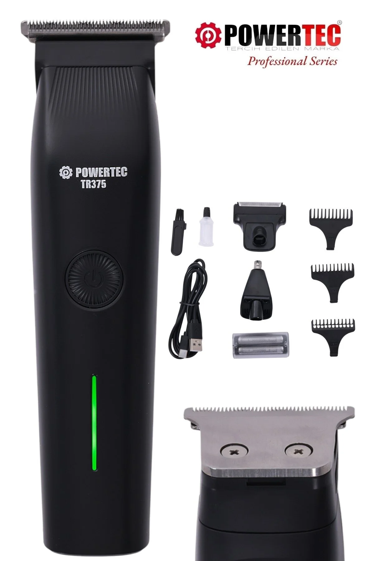 ماشین اصلاح سیاه مردانه برقی En 375 3In1 Daily Shave Mairdure Mainter 3 و هدیه عنوان اضافی پاورتچ  Powertec