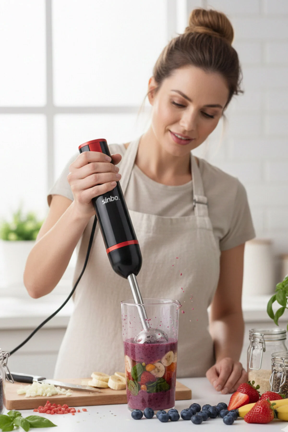 ست مخلوط کن SHB 3179 HAND BLENDER RED اورجینال Sinbo