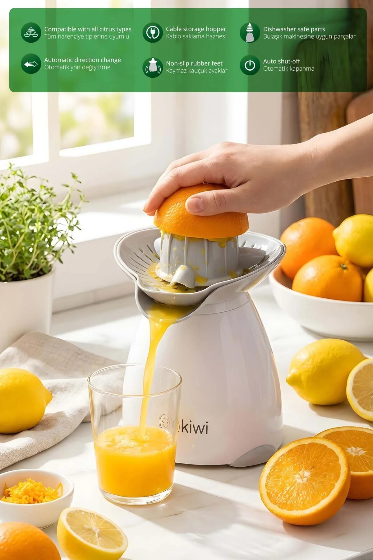آب میوه و سبزی گیری مرکبات اتوماتیک KCJ 1803 اورجینال Kiwi