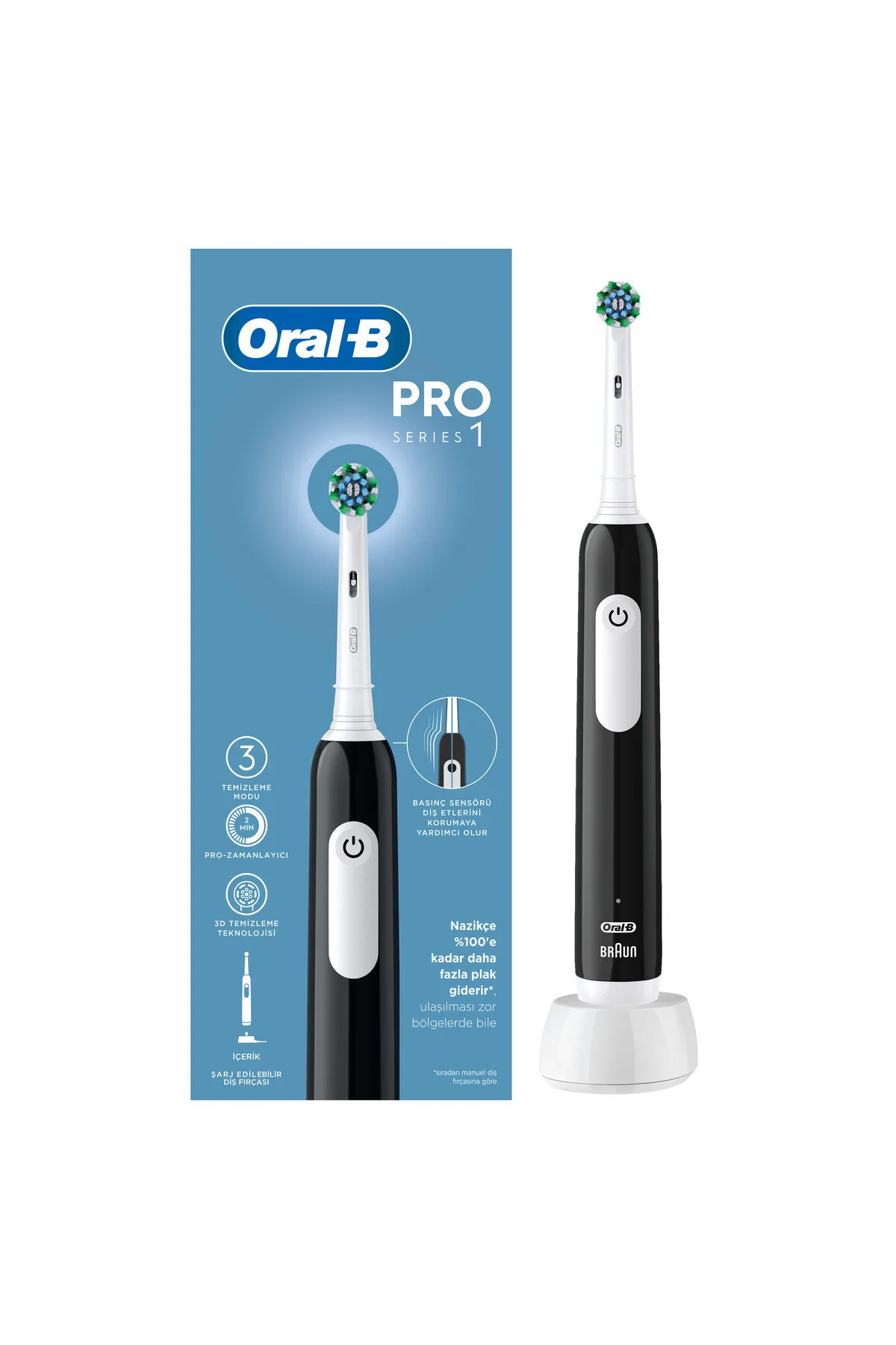 مسواک شارژی سیاه برقی Pro Series 1 شارژ شده  Oral-B