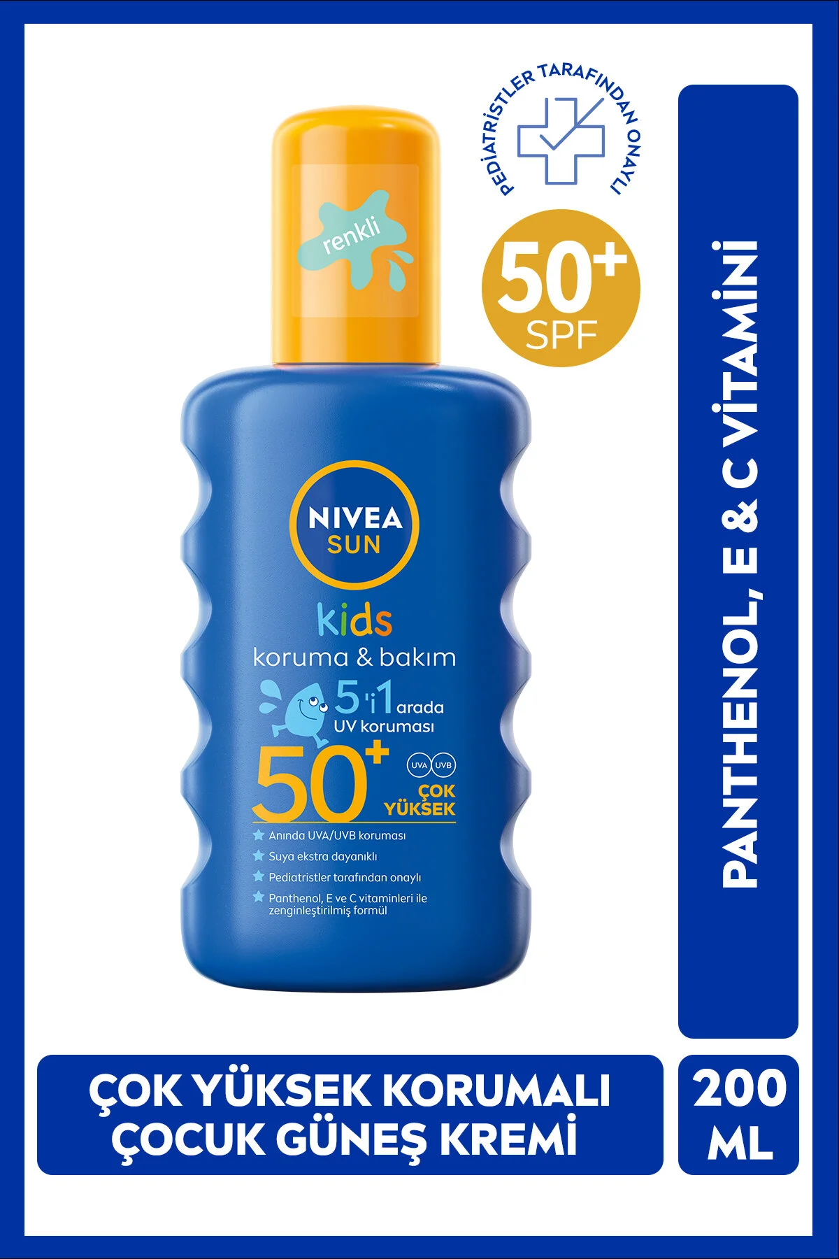 NIVEA آب‌پاش آفتابی کودکانه با SPF 50+ و حجم 200 میلی‌لیتر