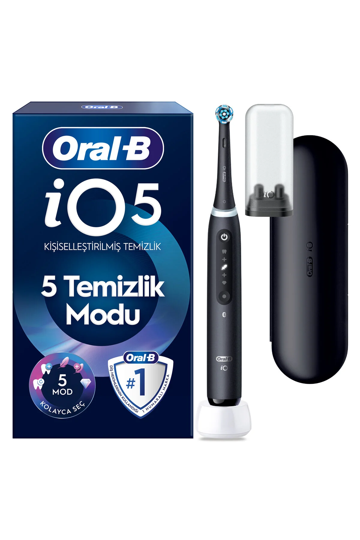 مسواک شارژی سیاه برقی Io 5 شارژ مات  Oral-B