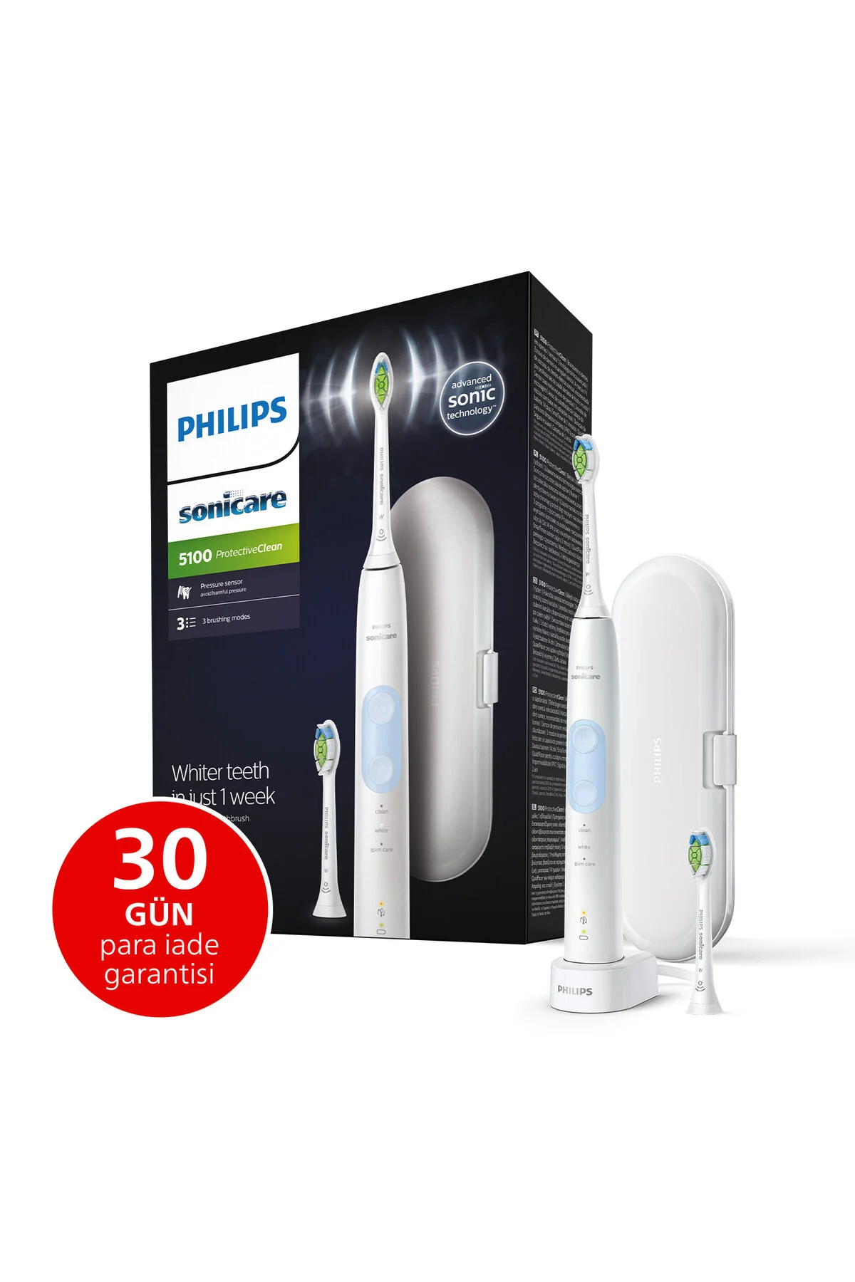 Philips مسواک الکتریکی با موتور صوتی مدل 5100 محافظ سونیک