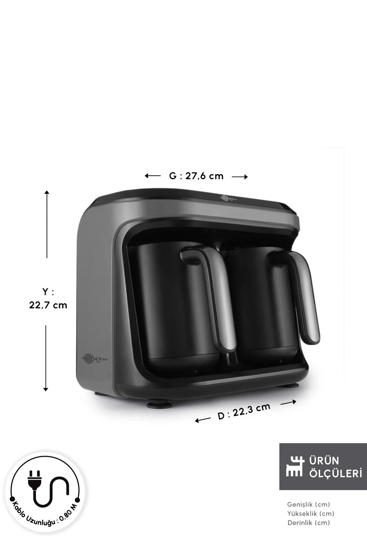 قهوه ساز ترک خاکستری عطر ترکی Duet Space Grey 10 Cup ظرفیت 153.09.01.4093 1 Karaca