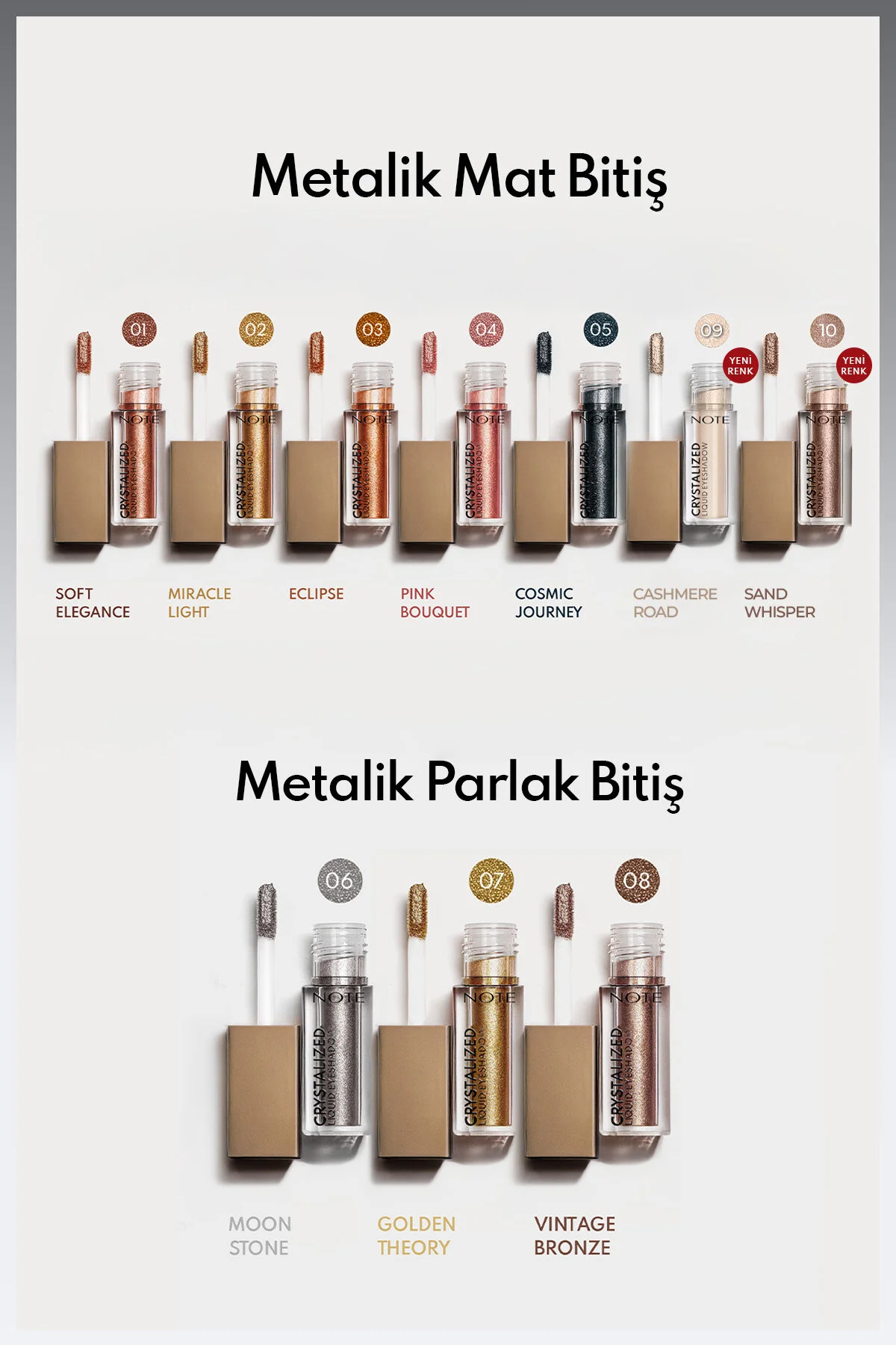 سایه چشم مایع متالیک 07 تئوری طلایی با کیفیت عالی نوت کازمتیکس Note Cosmetics