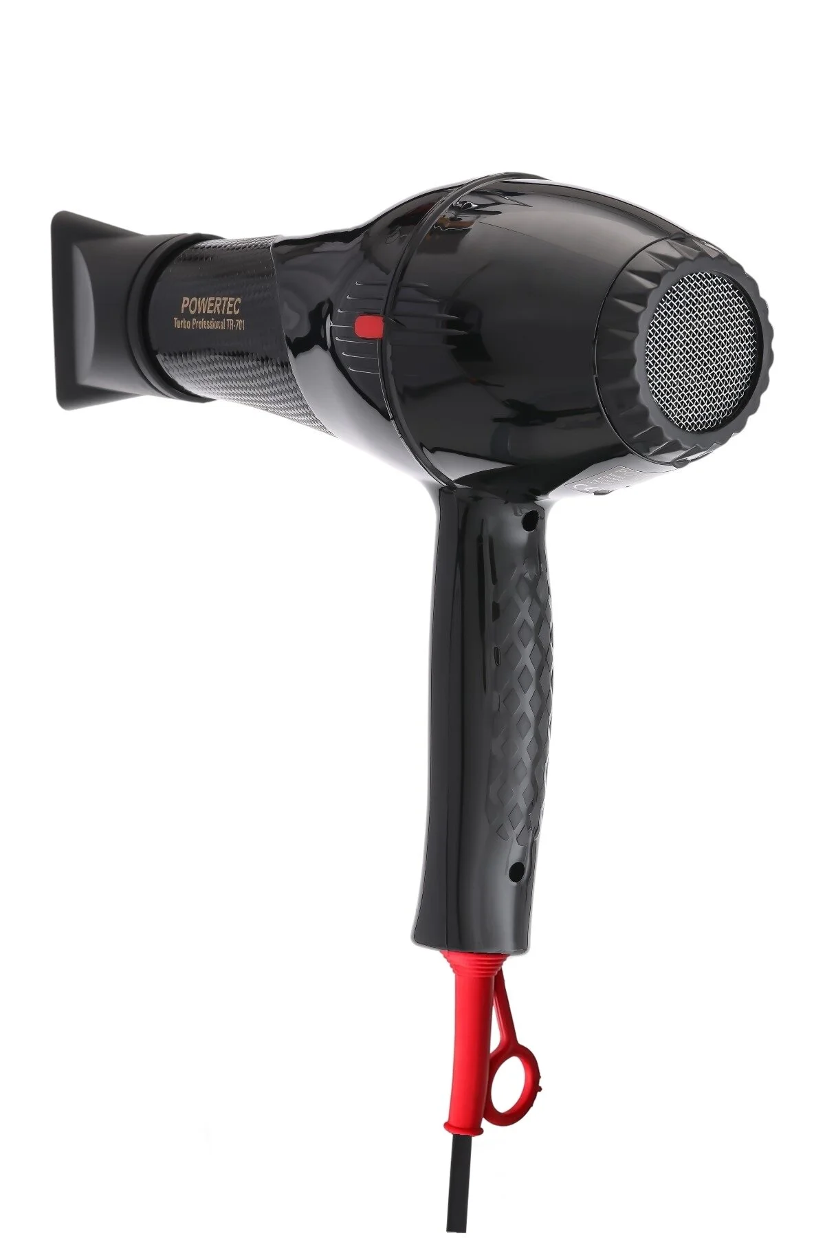 سشوار سیاه برقی Tr 701 ضربه حرفه ای خشک دستگاه + برس آبی هیدرا بربر پاورتچ  Powertec
