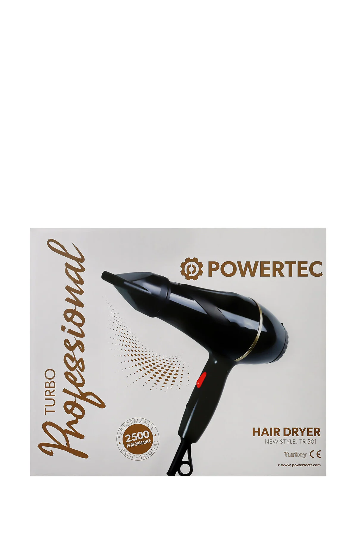 سشوار بنفش برقی خشک کن حرفه ای و دمنده 2500 وات آرایشگاه تحت عنوان Tr501+ پاورتچ  Powertec