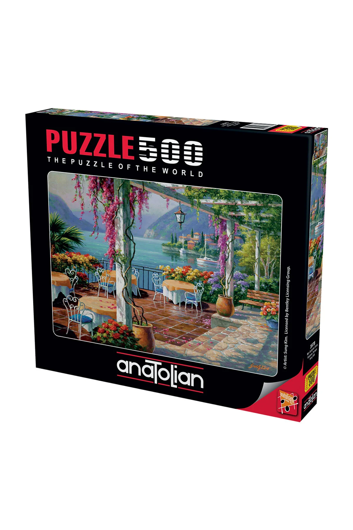 پازل اره منبت کاری مویی 500 تکه تراس بنفش ویستریا 3578 از ترکیه Anatolian Puzzle